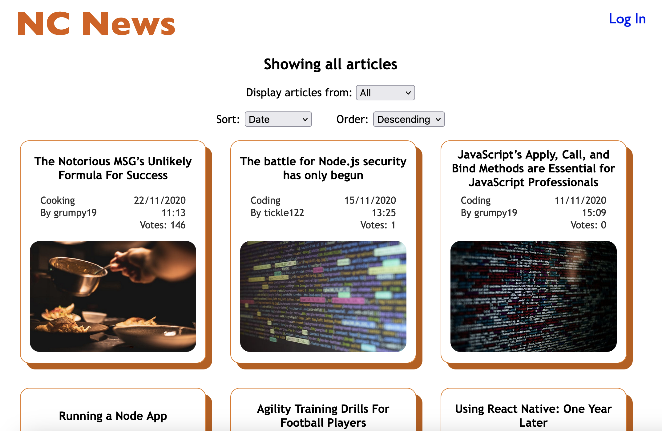 NC News' home page